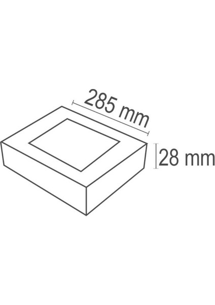 24Watt Sıva Üstü Kare Led Panel Armatür (Beyaz Işık)