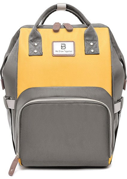 Lovehome Büyük Kapasiteli Anne Bebek Sırt Çantası - Sarı / Gri (Yurt Dışından)