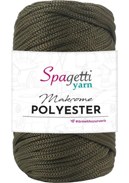 Spagetti Yarn Polyester Makrome 4mm 250G Haki