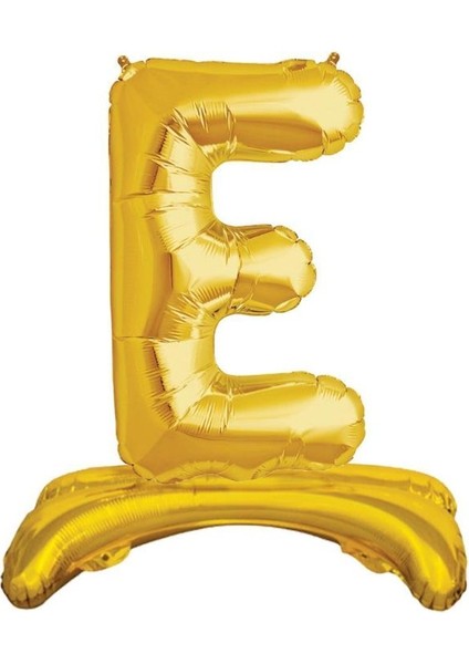 Partipan Ayaklı E Harf Gold Folyo Balon