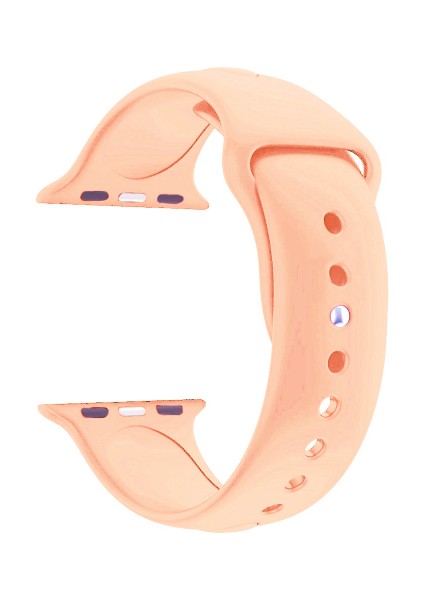 Markaca Için 44 mm Small Beden(S/m Size) Silikon Kordon(54 Farklı Renk) Şeftali Turuncu