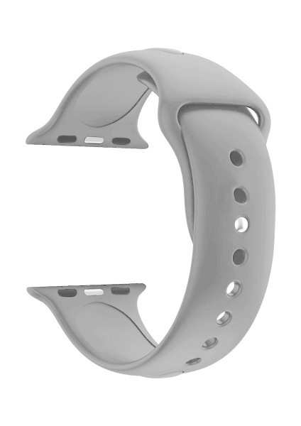 Apple Watch Se Için 44 mm Small Beden(S/m Size) Spor Silikon Kordon(54 Farklı Renk) Gri
