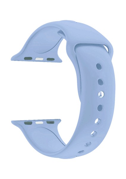 Apple Watch Se Için 40 mm Small Beden(S/m Size) Spor Silikon Kordon(54 Farklı Renk) Sky Blue