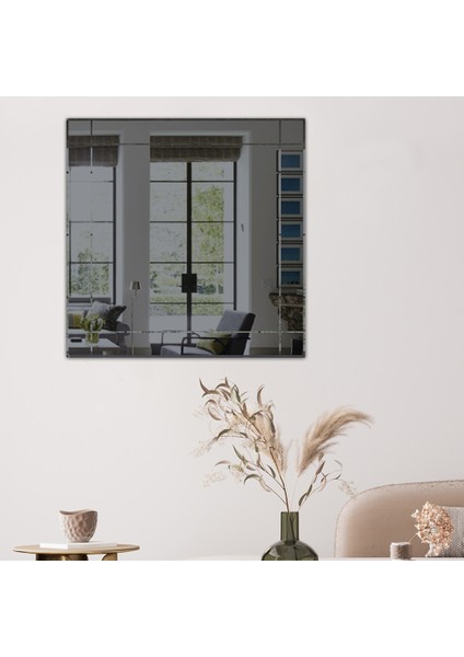 Ayna | Füme Ayna | Dikdörtgen Kanallı - Kare Ayna | 60cm x 60cm