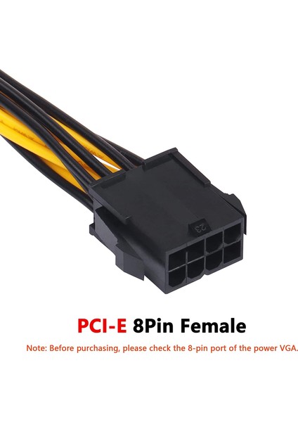 Pcı-E 8 Pin Dişi - Çift 8 Pin (6+2) Erkek Kablo 8pin Çoklayıcı Mining Ekran Kartı Uzatma Kablosu