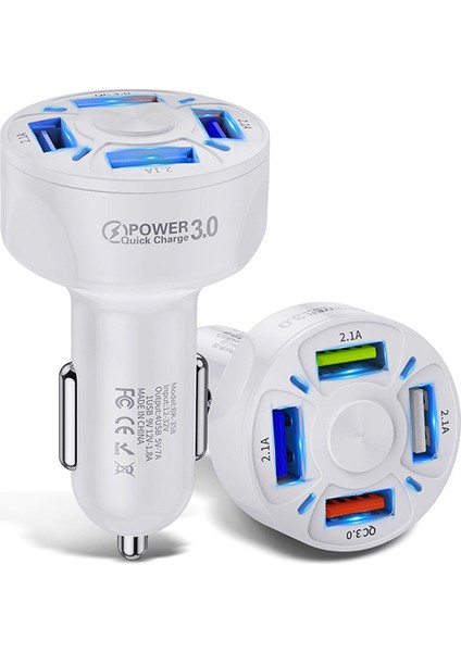 Uslion Qc3.0 4- Port Çıkışlı Çoklu USB Araç Şarjı Şarj Aleti