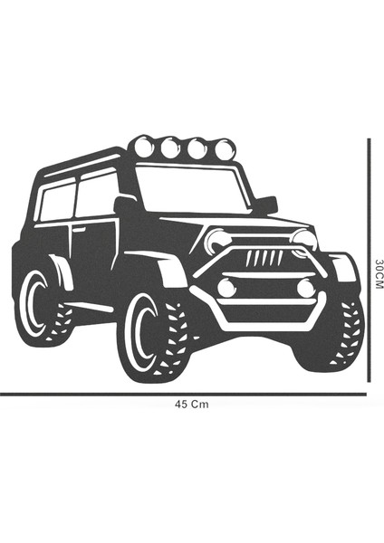 Jeep Tasarım ve Jeep Görseli Duvar Oda Ev Aksesuarı 45 x 30 cm