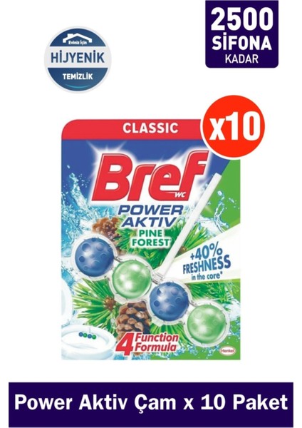 Power Aktiv Katı Klozet Bloğu Çam Tekli x 10 Paket