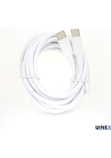 SX263M 3A 45W Type-C To Type-C 3metre Data ve Hızlı Şarj Kablosu Beyaz