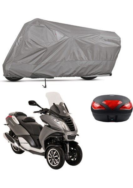 Peugeot Metropolis 400 Arka Çanta Uyumlu Motosiklet Brandası Motor Brandası (A+ Kalite)