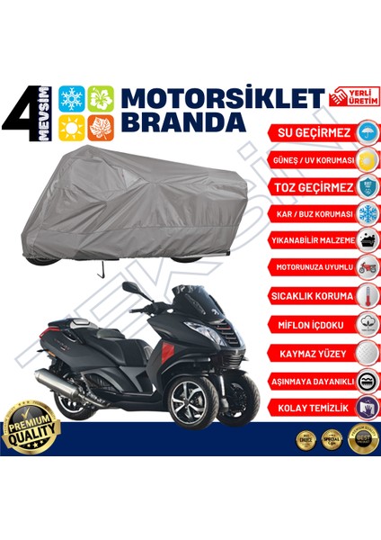 Peugeot Metropolis 400 Arka Çanta Uyumlu Motosiklet Brandası Motor Brandası (A+ Kalite) fiyatları