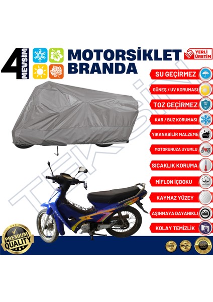 Ramzey 100 Cup Arka Çanta Uyumlu Motosiklet Brandası Motor Brandası (A+ Kalite)