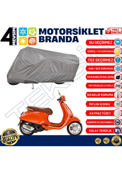 Vespa Primavera 150 Arka Çanta Uyumlu Motosiklet Brandası Motor Brandası (A+ Kalite) fiyatları
