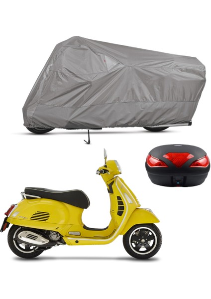 Vespa Gts 300 Arka Çanta Uyumlu Motosiklet Brandası Motor Brandası (A+ Kalite)