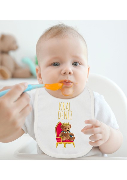 Kids Kişiye Özel Kral Tasarımlı Bebek Mama Önlüğü - Model 1 fiyatları