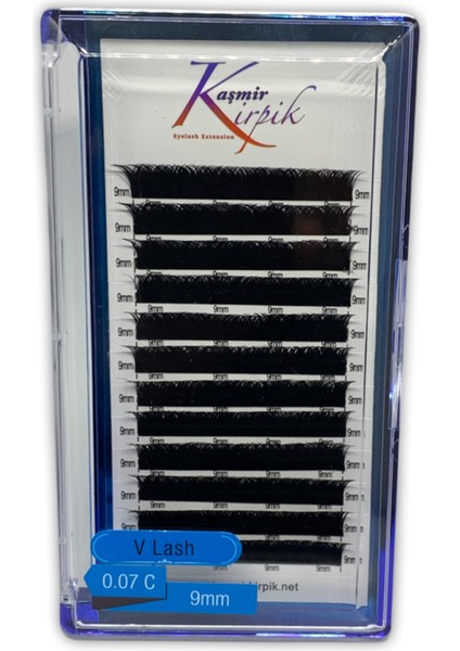 Kaşmir V Kirpik C Kıvrım 0.07MM 9 Numara Tek Boy Kirpik