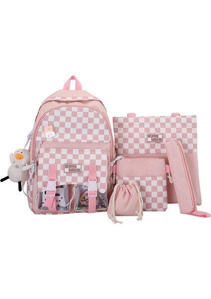 Öğrenci Okul Çantası Seti Pembe (Yurt Dışından)