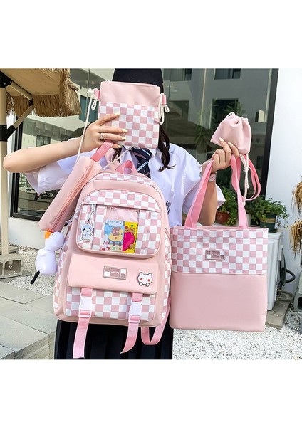 Öğrenci Okul Çantası Seti Pembe (Yurt Dışından)