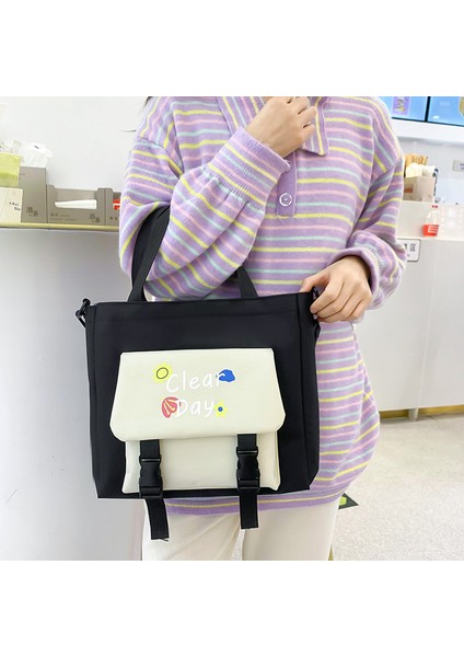 Öğrenci Okul Çantası Seti Siyah/beyaz (Yurt Dışından) fiyatları