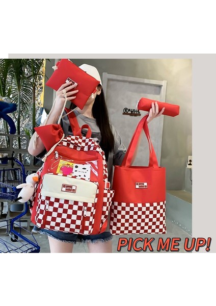 Öğrenci Okul Çantası Seti Kırmızı (Yurt Dışından) modelleri