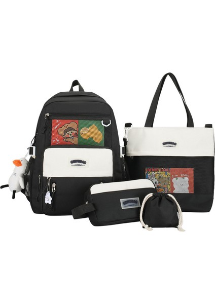Öğrenci Okul Çantası Seti Siyah (Yurt Dışından)