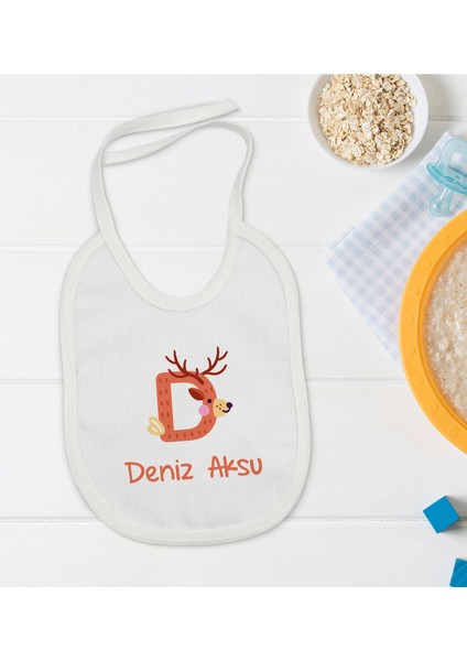 Kids Kişiye Özel Harfli Bebek Mama Önlüğü - Model 2