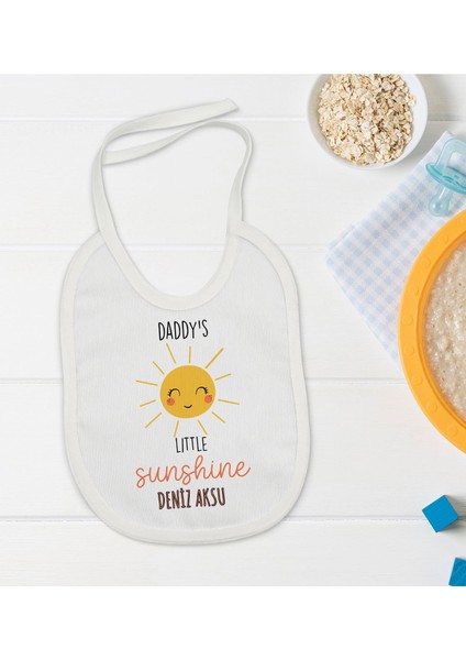 Kids Kişiye Özel Daddy's Little Sunshine Tasarımlı Bebek Mama Önlüğü - Model 1