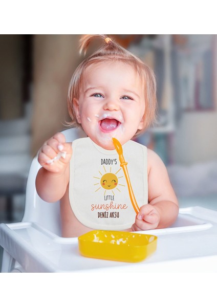 Kids Kişiye Özel Daddy's Little Sunshine Tasarımlı Bebek Mama Önlüğü - Model 1 fiyatları
