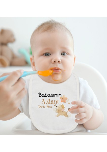 Kids Kişiye Özel Babasının Aslanı Tasarımlı Bebek Mama Önlüğü - Model 1 fiyatları