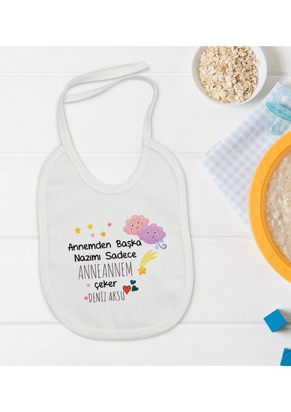 Kids Kişiye Özel Anneannem Tasarımlı Bebek Mama Önlüğü - Model 1