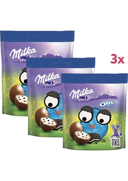 3x Milka Eggs Oreo Sütlü Dolgulu Çikolata