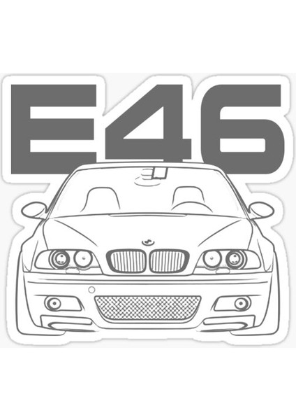 E46 Profil 2 Resmi Cam Sticker Yapıştırma 16 cm 2 Adet