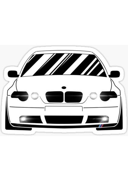 E46 Profil Resmi Cam Sticker Yapıştırma 16 cm 2 Adet