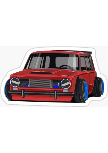 Murat 124 Kırmızı Cam Sticker Yapıştırma 16 cm 2 Adet