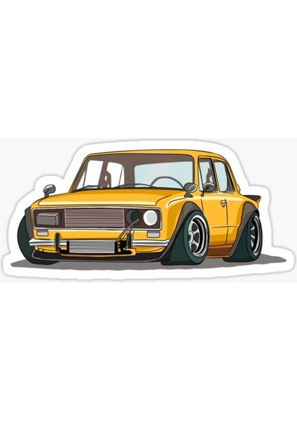 Murat 124 Sarı Cam Sticker Yapıştırma 16 cm 2 Adet