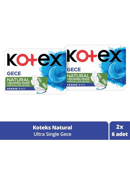 Natural Ultra Single Gece 2 x 6'lı