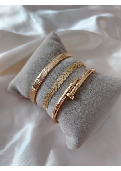 Kadın Altın Kaplama Kararmaz Orjinal Faturalı Kombin Bileklik