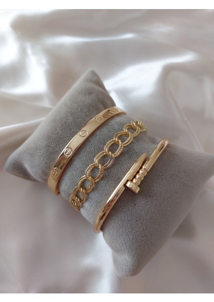 Kadın Altın Kaplama Kararmaz Orjinal Faturalı Kombin Bileklik
