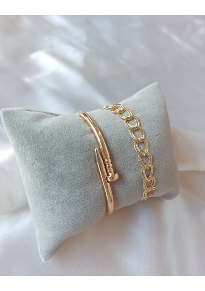 Kadın Altın Kaplama Kararmaz Orjinal Faturalı Kombin Bileklik