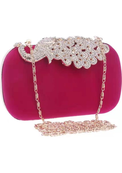 Pırlanta Taşlı Tavuskusu Detaylı Abiye Çanta - Pembe (Yurt Dışından) fırsatları