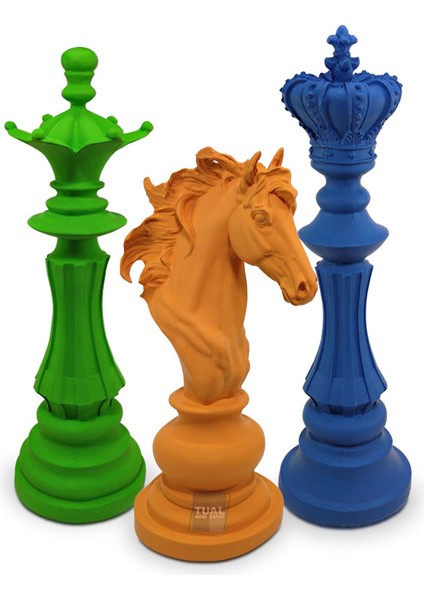 Dekoratif Satranç Taşı Heykeli 3 Parça Set fiyatları