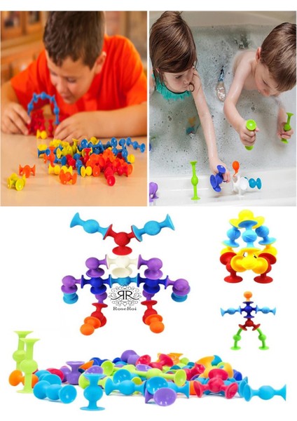 Vantuzlu Vakum Molekül 50 Parça Yapı Silikon Taşları Popit Duyusal Eğitici Oyuncak Squigz fırsatları