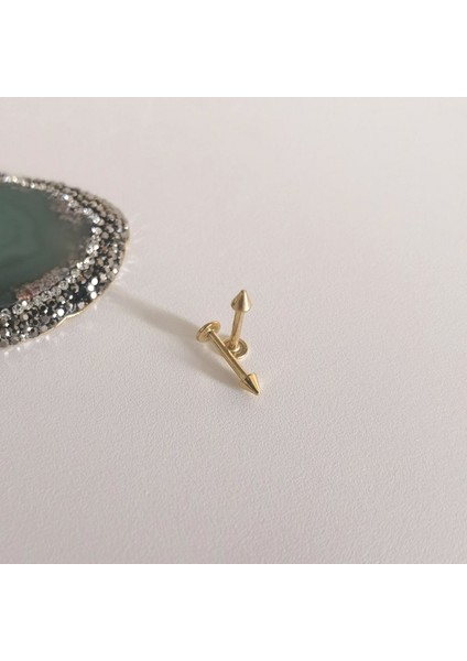 Cerrahi Çelik Gold Spaky Piercing - Bar Uzunluğu 6 mm - 2 Adet