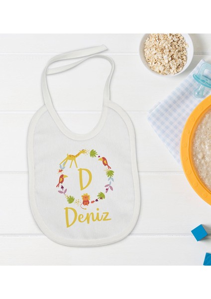 Kids Kişiye Özel Harfli Isimli Bebek Mama Önlüğü - Model 1