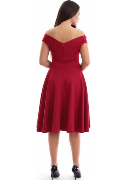 Saks Mavisi Kayık Yaka Elbise F107 indirimleri