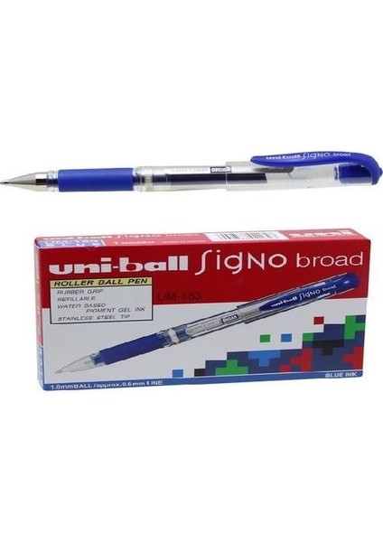 Uni Ball UM-153 Signo Broad Imza Kalemi Mavi 12 Adet