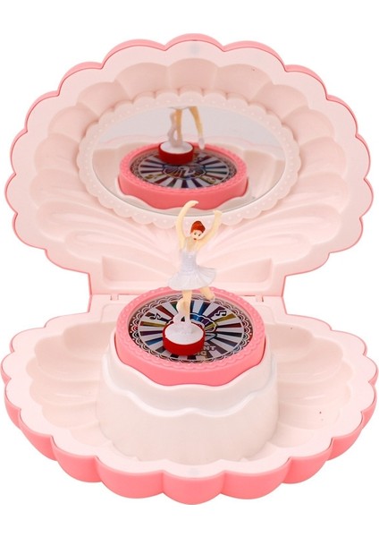 Kabuk Dansı Kız Flaş Müzik Kutusu Mücevher Depolama Kutusu (K0632 Açık Pembe)(Yurt Dışından)