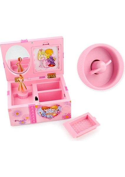 Girly Kalp Dans Eden Kız Mücevher Depolama Müzik Kutusu, Stil: Swing (Pembe)(Yurt Dışından)