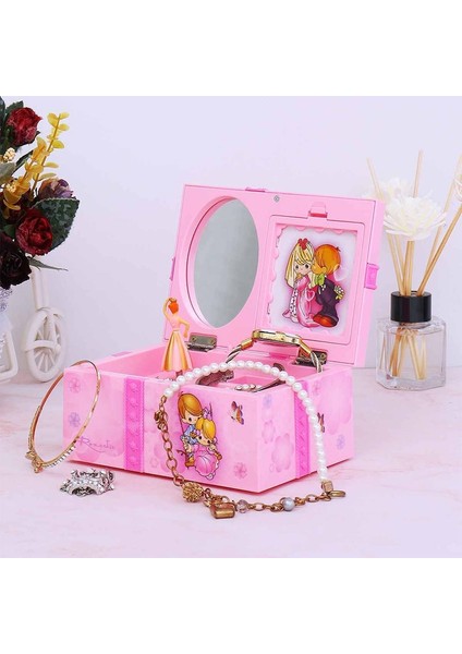Girly Kalp Dans Eden Kız Mücevher Depolama Müzik Kutusu, Stil: Swing (Pembe)(Yurt Dışından)
