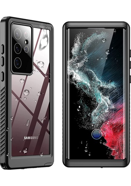 Samsung Galaxy S22 Ultra Uyumlu Toz ve Su Geçirmez Telefon Kılıfı Waterproof Snowdroop Andidroop Kapak Silikon